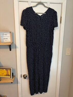 Talbots Navy Maxi Dress with White Polka Dots